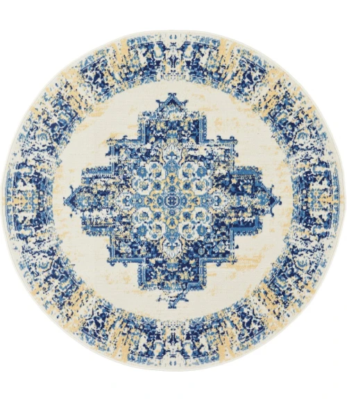 Nourison Grafix Round Area Rug GRF14-White