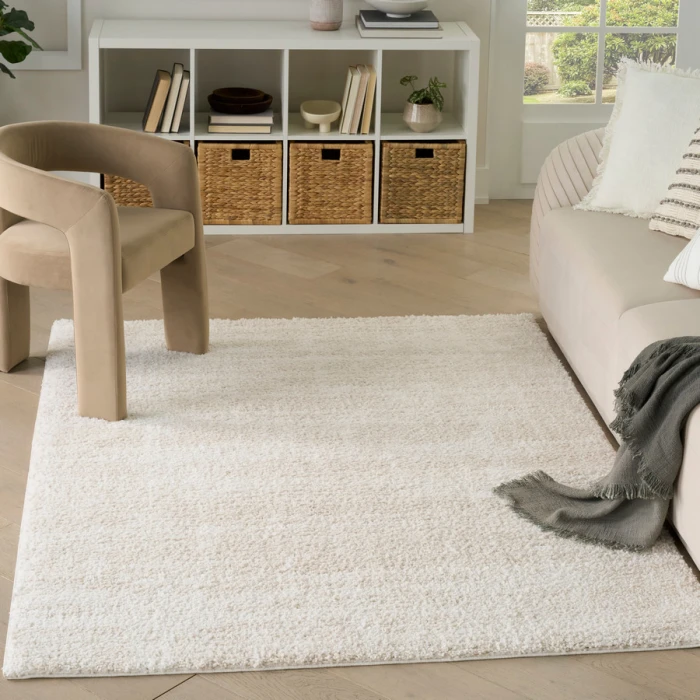 Nourison Home Modern Shag Ivory Beige MMD04 5 ft. 3 in. X 7 ft. Rectangle Rug