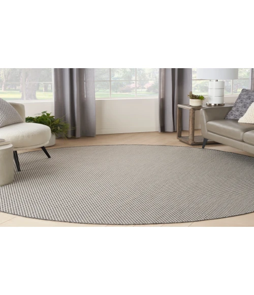 Nourison Courtyard Ivory/Charcoal COU01 8 ft. Round Rug