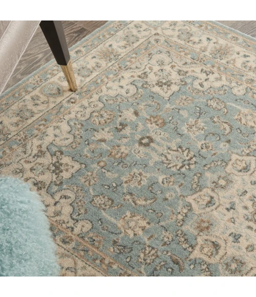 Nourison Living Treasures Area Rug LI15-Aqua/Ivory