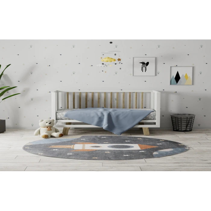 Nourison Astra Machine Washable Sky Blue ASW06 4 ft. Round Rug