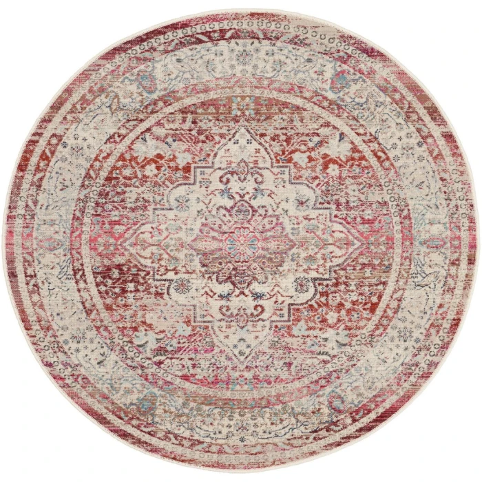 Nourison Vintage Kashan Area Rug VKA07-Red/Ivory
