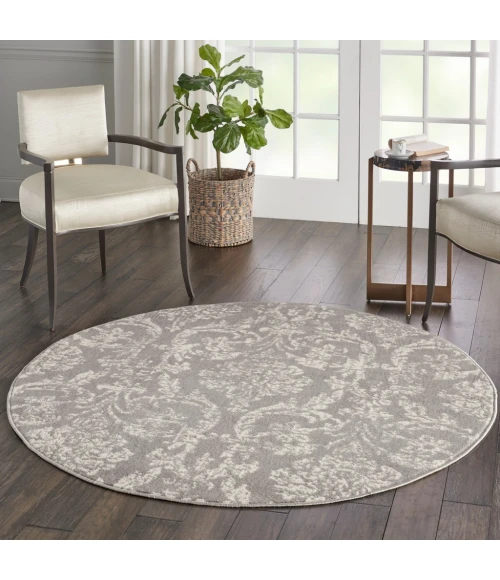 Nourison Jubilant Round Area Rug JUB09-Grey