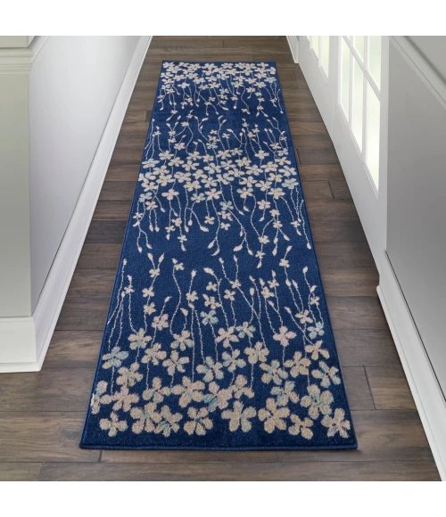 Nourison Tranquil Runner Area Rug TRA04-Navy