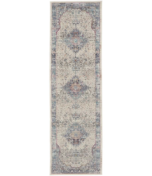 Nourison Vintage Kashan Area Rug VKA07-Ivory Blue