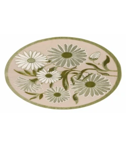 Nourison Home Aloha ALH33 Ivory Green 5 ft. 3 in. Round Area Rug