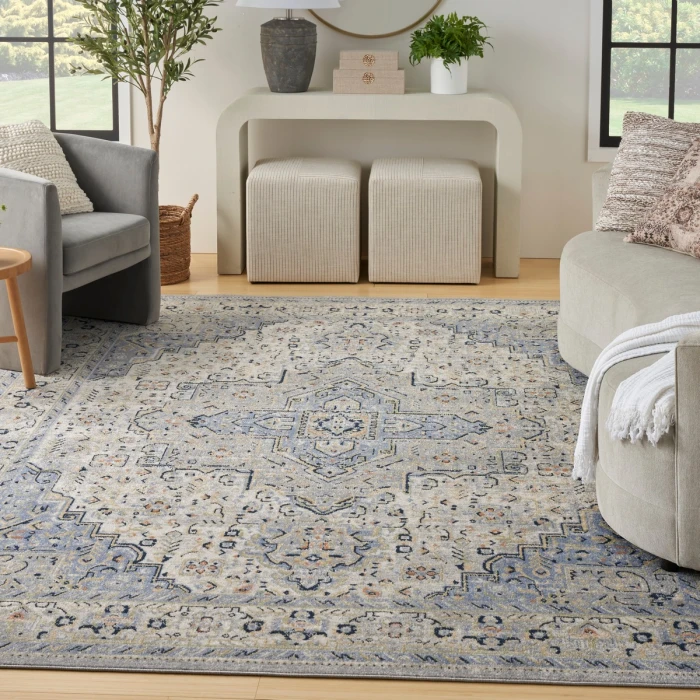 Nourison Nourison Essentials Persian Blue NRE07 6 ft. X 9 ft. Rect. Rug