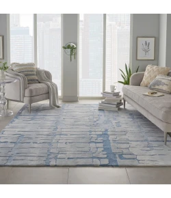 Nourison Home Symmetry SMM04 Blue/Grey 7 ft. 9 in. X 9 ft. 9 in. Area Rug
