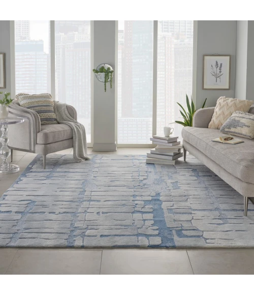 Nourison Symmetry Area Rug SMM04-Blue/Grey