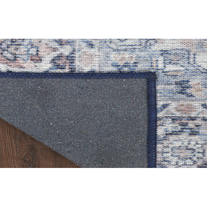 Nicole Curtis Machine Washable Series 1 Ivory Navy SR101 10 ft. X 14 ft. Rectangle Rug