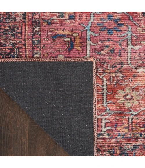 Nicole Curtis Machine Washable Series 1 Area Rug SR102 Red 4' x 6'