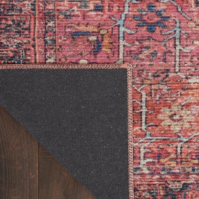 Nicole Curtis Machine Washable Series 1 Area Rug SR102 Red 4' x 6'