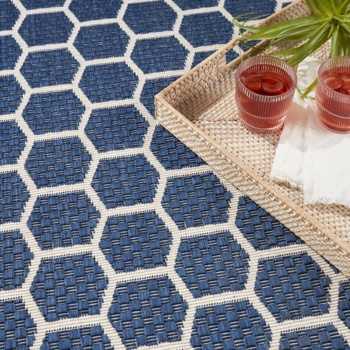 Nourison Twist Reversible Navy TWS01 6 ft. X 9 ft. Rect. Rug