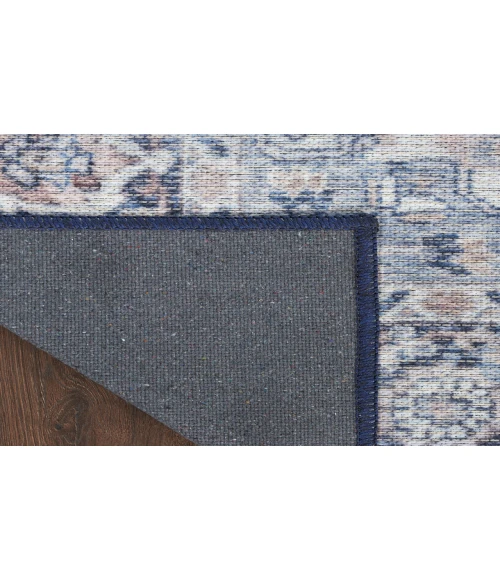 Nicole Curtis Machine Washable Series 1 Ivory Navy SR101 2 ft. 2 in. X 8 ft. Rectangle Rug