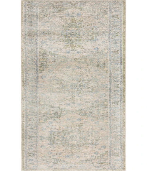 Nourison Astra Machine Washable Blue Green ASW12 2 ft. 2 in. X 8 ft. Rectangle Rug