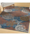 Nourison Seaside Blue Multicolor SDS04 6 ft. X 9 ft. Rect. Rug