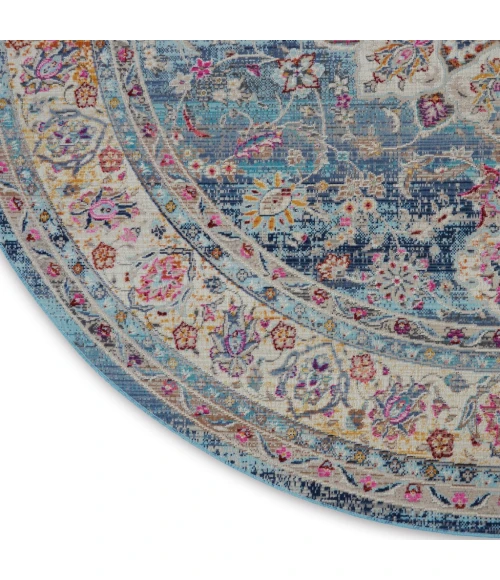 Nourison Vintage Kashan Round Area Rug VKA01-Blue