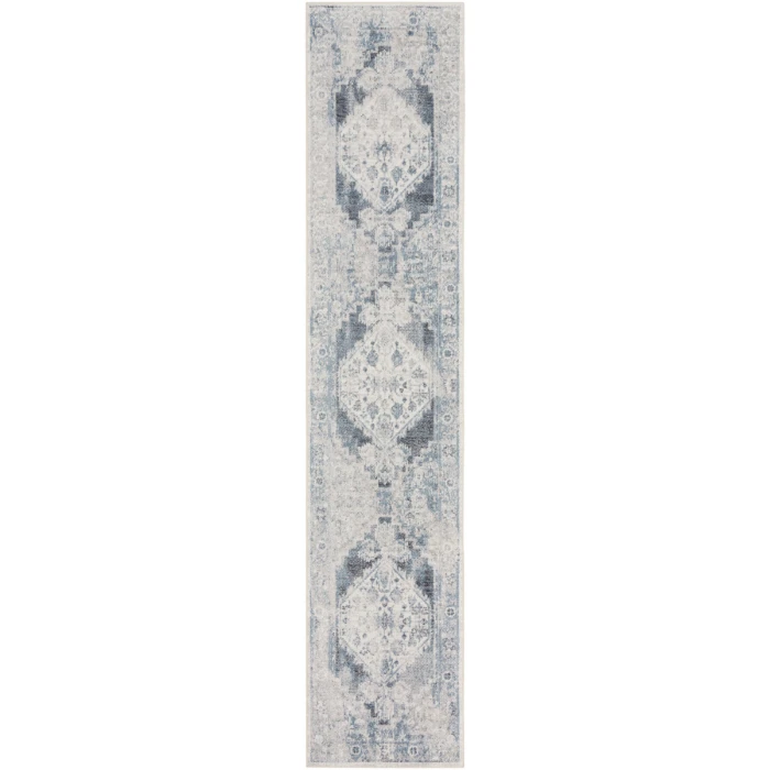 Nourison Astra Machine Washable Area Rug ASW11 Blue/Ivory