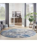 Nourison Rustic Textures Area Rug RUS08 Grey/Blue 7'10" Round
