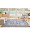Nicole Curtis Machine Washable Series 1 Navy Ivory SR104 4 ft. X 6 ft. Rectangle Rug