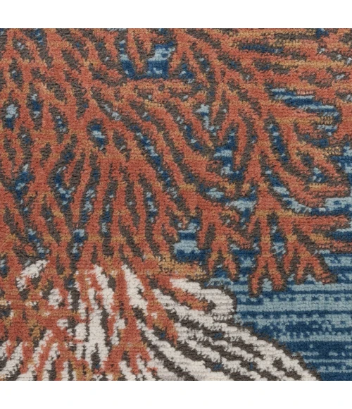 Nourison Seaside Blue Multicolor SDS04 8 ft. X 10 ft. Rect. Rug