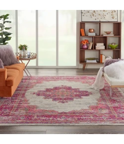 Nourison Home Passion PSN03 Ivory/Fuchsia 6 ft. 7 in. X 9 ft. 6 in. Area Rug