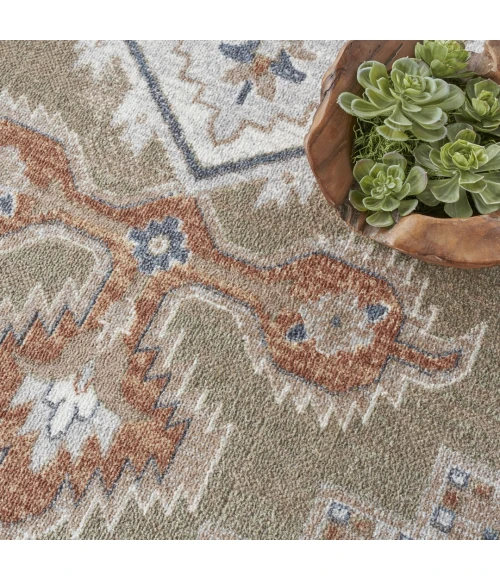 Nourison Astra Machine Washable Sage Multicolor ASW11 10ft. x 14ft. Rect. Rug