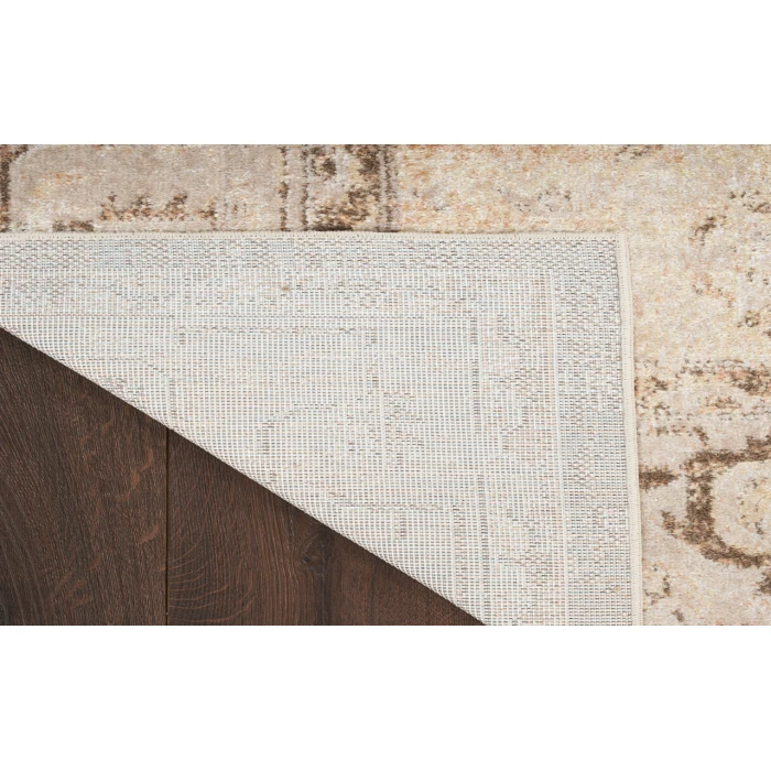 Nourison Astra Machine Washable Beige ASW11 5 ft. 3 in. X 7 ft. Rectangle Rug