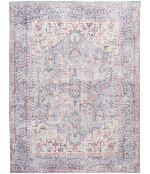 Nicole Curtis Machine Washable Series 1 Area Rug SR104 Blue/Multi 8' x 10'
