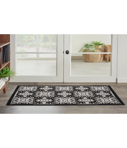 Nourison Aloha Black White ALH34 2 ft. 8 in. X 4 ft. Rectangle Rug