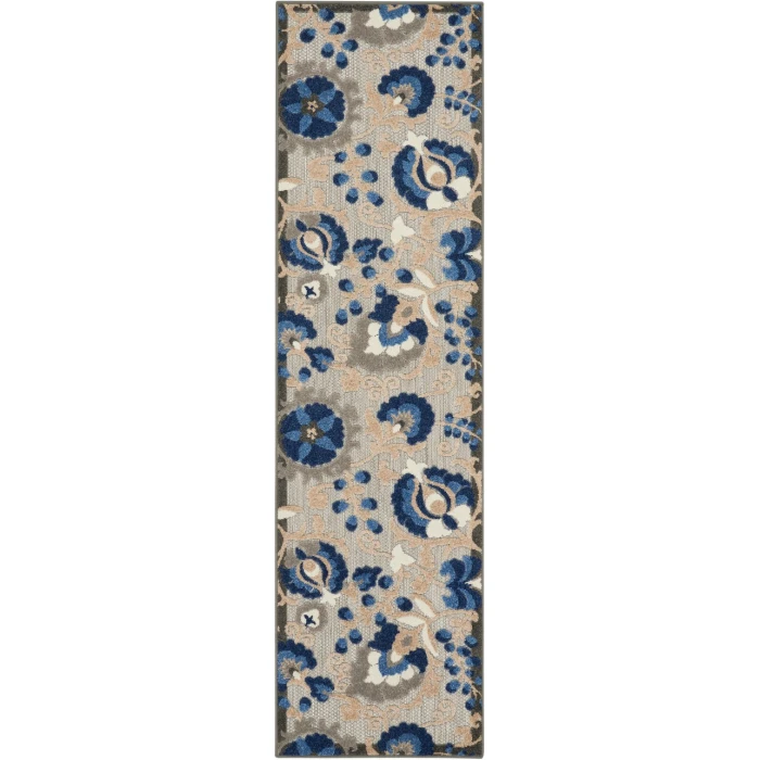 Nourison Aloha Runner Area Rug ALH17-Natural/Blue
