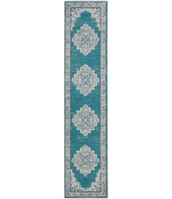 Nourison Home Passion PSN03 Turquoise Grey 2 ft. 2 in. X 10 ft. Area Rug