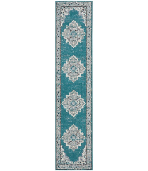 Nourison Passion Area Rug PSN03 Turquoise Grey