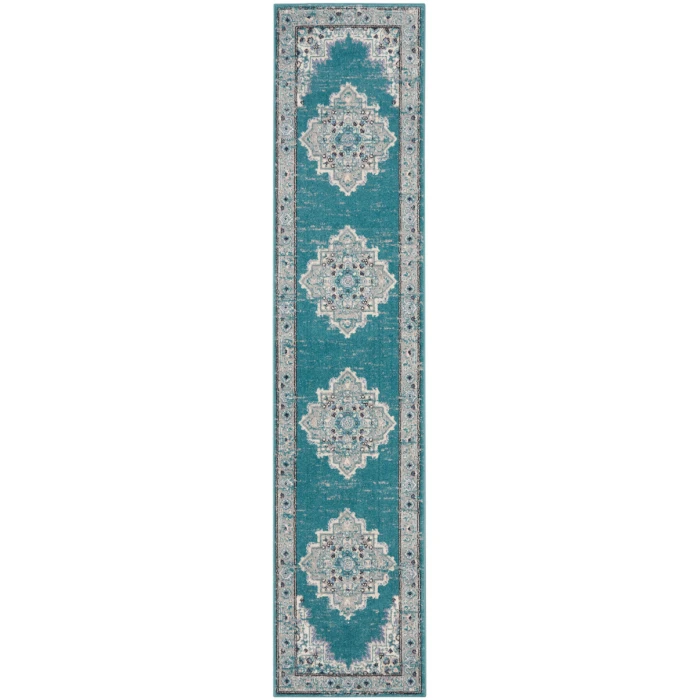 Nourison Passion Area Rug PSN03 Turquoise Grey