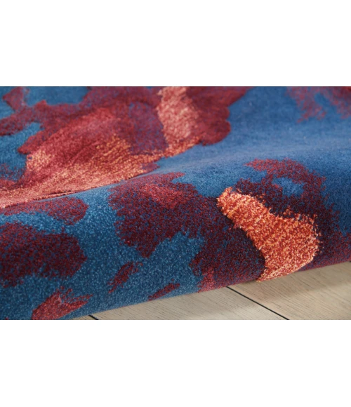 Nourison Prismatic Area Rug PRS13 Blue/Flame 7'9" x 9'9"