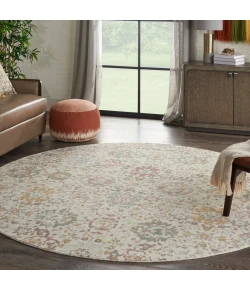 Nourison Home Twilight TWI13 Ivory/Multi 8 ft. Round Area Rug