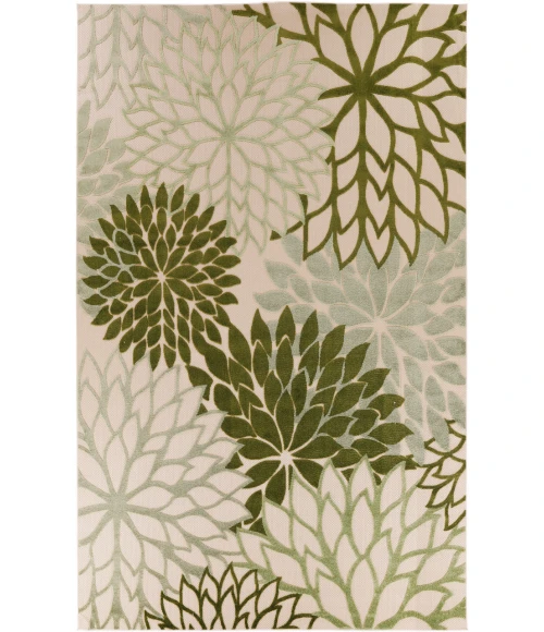 Nourison Aloha Ivory Green ALH05 9 ft. X 12 ft. Rectangle Rug