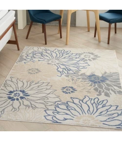 Nourison Home Passion PSN17 Ivory Grey Blue 5 ft. 3 in. X 7 ft. 3 in. Area Rug