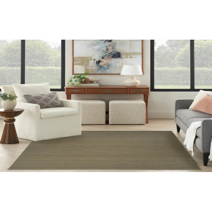 Nourison Washable Essentials Green WAE01 4 ft. X 6 ft. Rectangle Rug