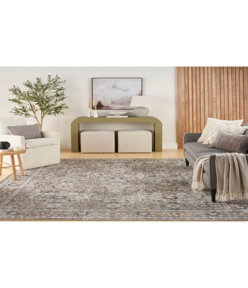Nourison Astra Machine Washable Gold Grey ASW16 7 ft. 10 in. X 10 ft. Rectangle Rug