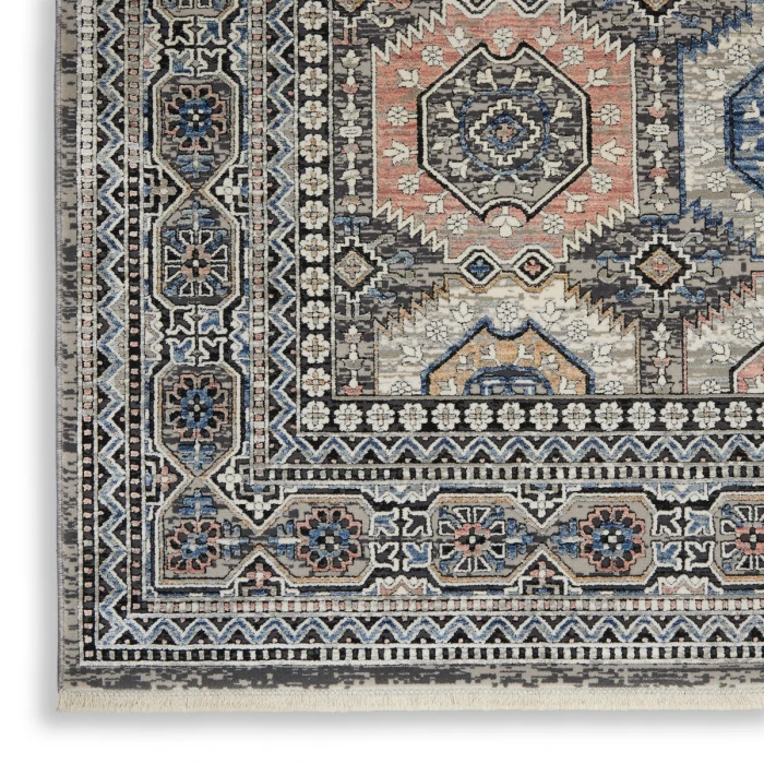 Nourison Starry Nights Area Rug STN09 Grey/Navy 5'3" x 7'3"