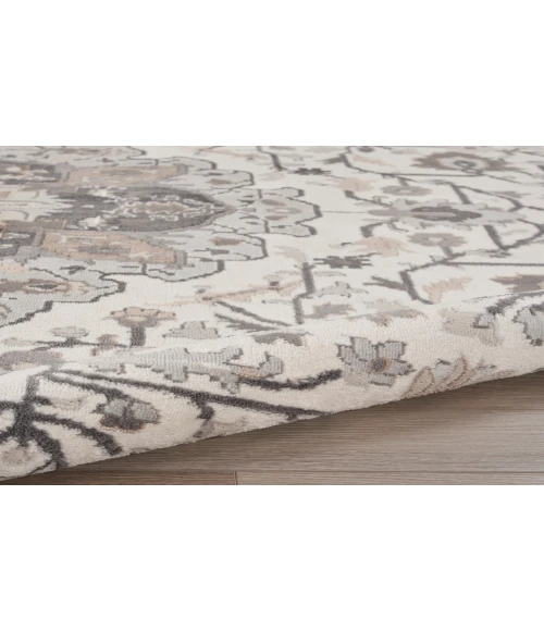 Nourison Elation Ivory Grey ETN09 5 ft. 3 in. Round Rug