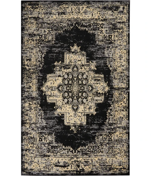 Nourison Grafix Black GRF14 9 ft. X 12 ft. Rectangle Rug