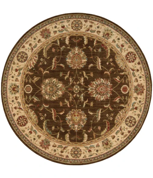 Nourison Living Treasures Round Area Rug LI04-Brown