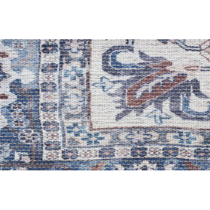 Nicole Curtis Machine Washable Series 1 Navy Ivory SR104 2 ft. 2 in. X 12 ft. Rectangle Rug