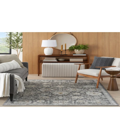 Nourison Oushak Home Charcoal OUS01 5 ft. 5 in. X 7 ft. 3 in. Rectangle Rug
