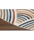 Nourison Astra Machine Washable Ivory Multicolor ASW08 4 ft. Round Rug