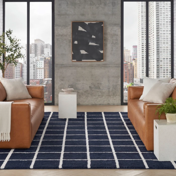 DKNY West End Ave Navy Ivory WTE01 9 ft. X 12 ft. Rect. Rug