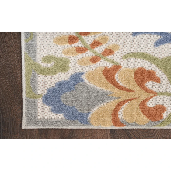 Nourison Aloha Ivory Blue ALH17 2 ft. X 6 ft. Rectangle Rug