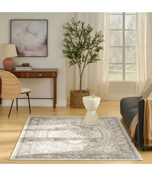 Nourison Quarry Ivory Grey Taupe QUA18 5 ft. X 7 ft. Rect. Rug